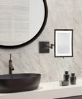Wall mounted black lighted mirror